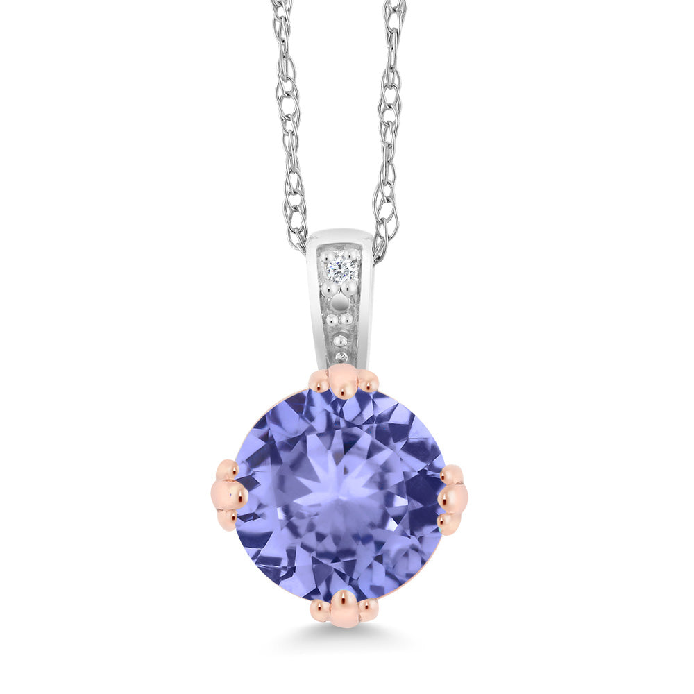 Tanzanite - December_Pendant in 10K Two Tone Gold