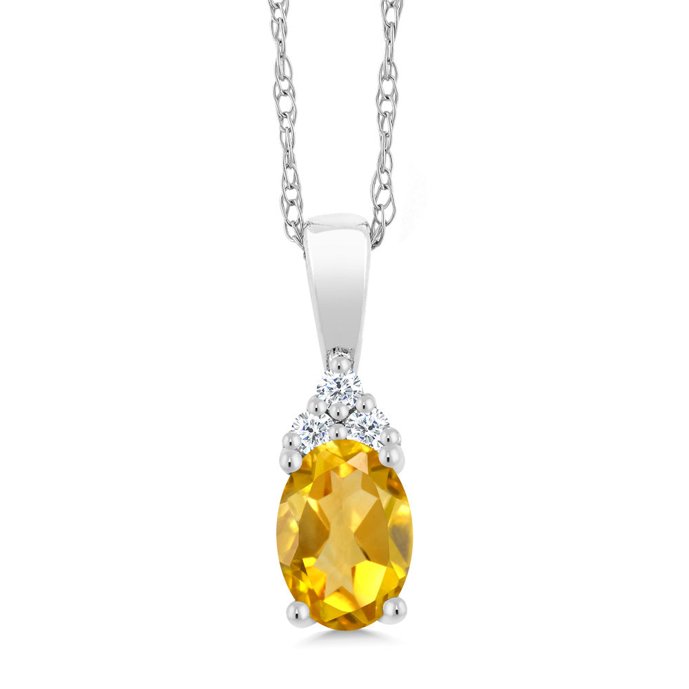 Citrine - November_Pendant in 10K White Gold