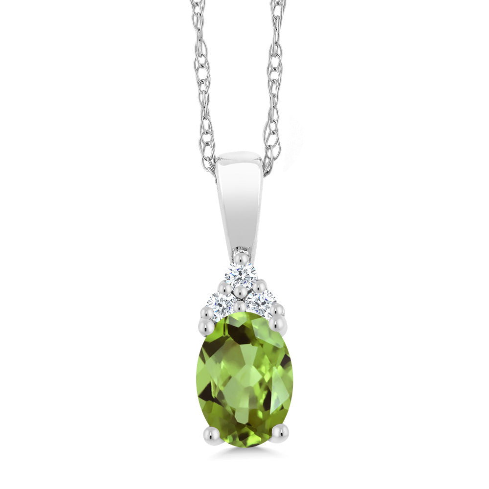 Peridot - August_Pendant in 10K White Gold