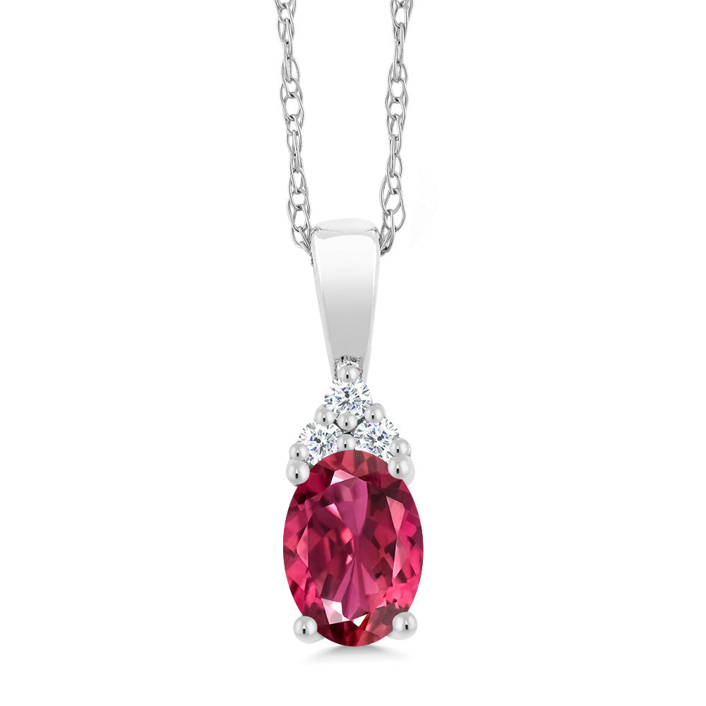 Tourmaline - October_Pendant in 10K White Gold