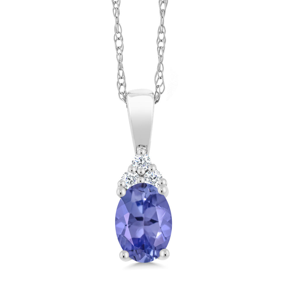Tanzanite - December_Pendant in 10K White Gold