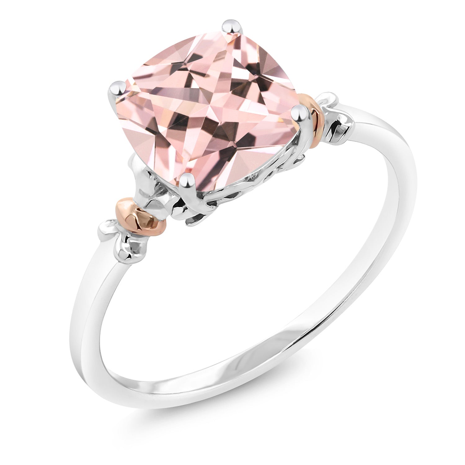 Nano Morganite - October_6_Ring in 925 Sterling Silver and 10K Rose Gold