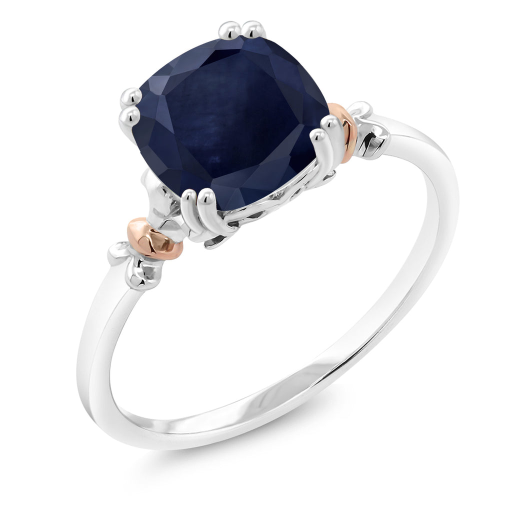 Sapphire - September_8_Ring in 925 Sterling Silver and Rose Gold