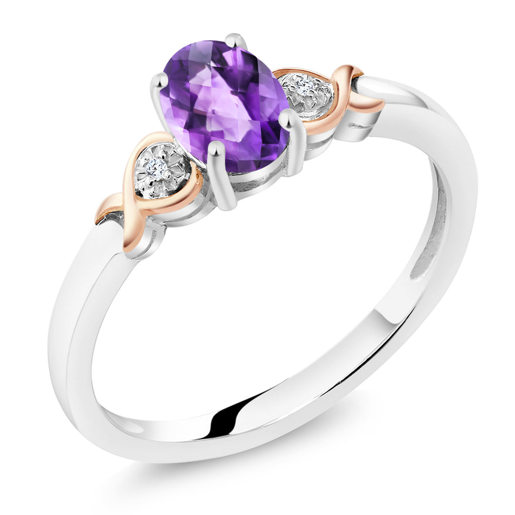 Amethyst - February_6_Ring in 925 Sterling Silver and 10K Rose Gold