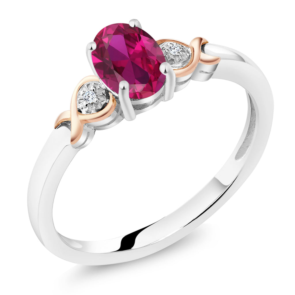 Created Ruby - July_5_Ring in 925 Sterling Silver and 10K Rose Gold