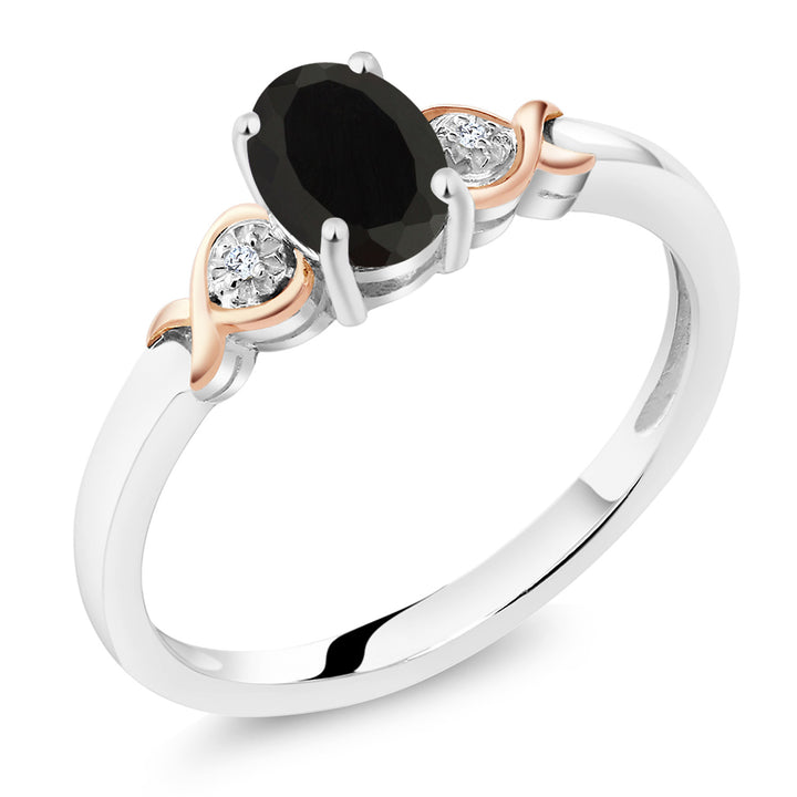 Onyx - December_5_Ring in 925 Sterling Silver and 10K Rose Gold