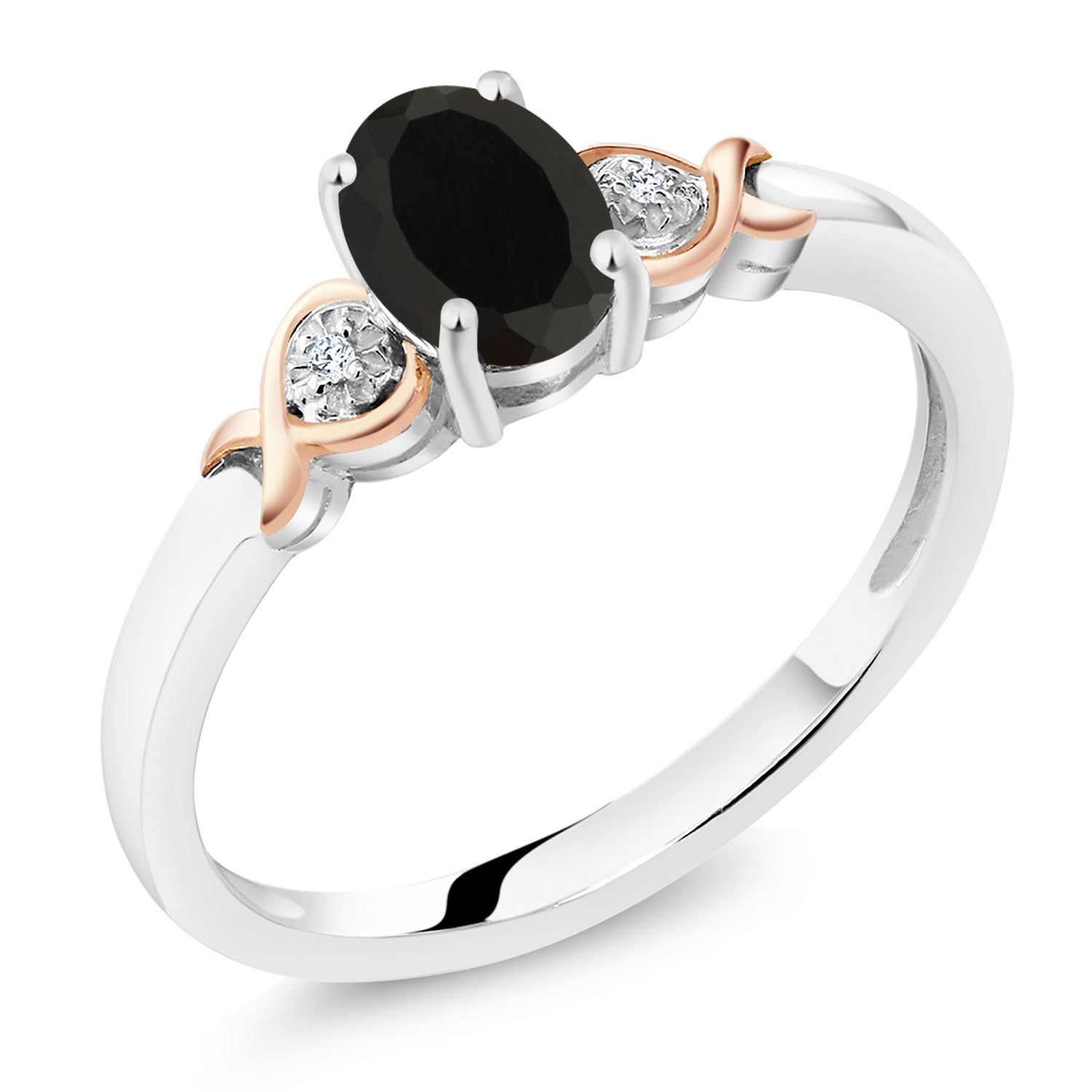Onyx - December_5_Ring in 925 Sterling Silver and 10K Rose Gold
