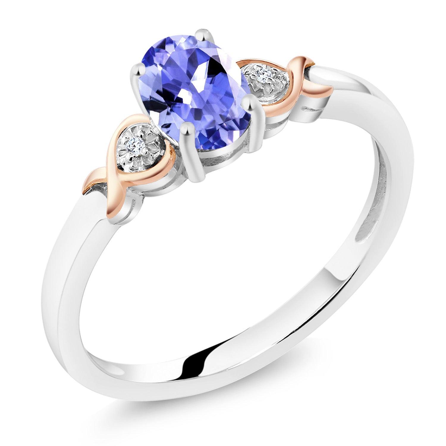Tanzanite - December_6_Ring in 925 Sterling Silver and 10K Rose Gold