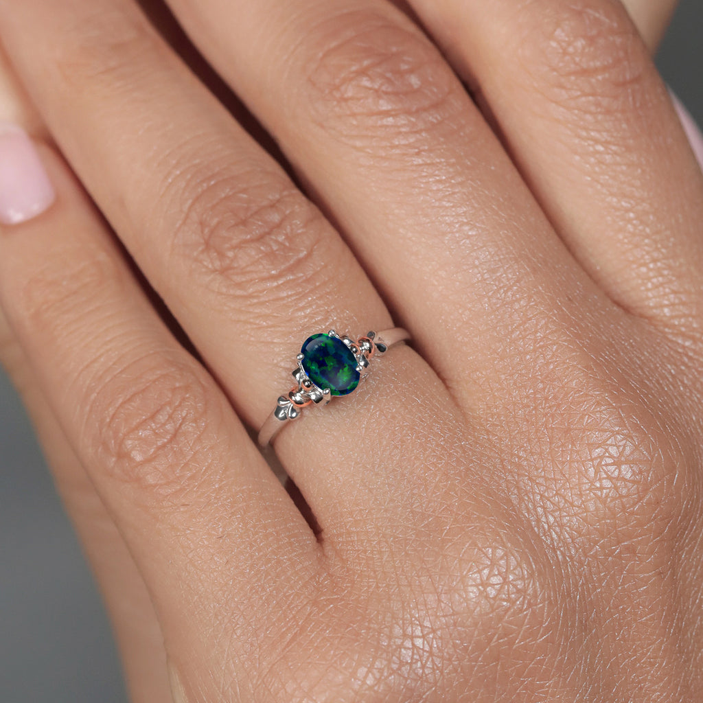Ring in 925 Sterling Silver and 10K Rose Gold