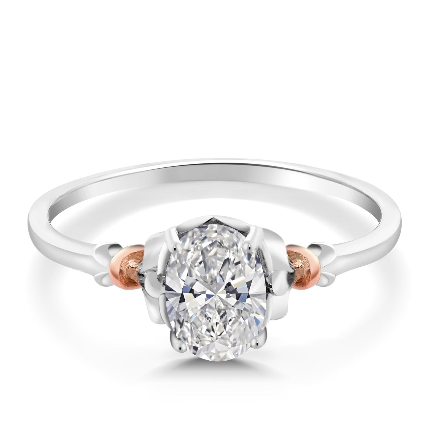 Ring in 925 Sterling Silver and 10K Rose Gold