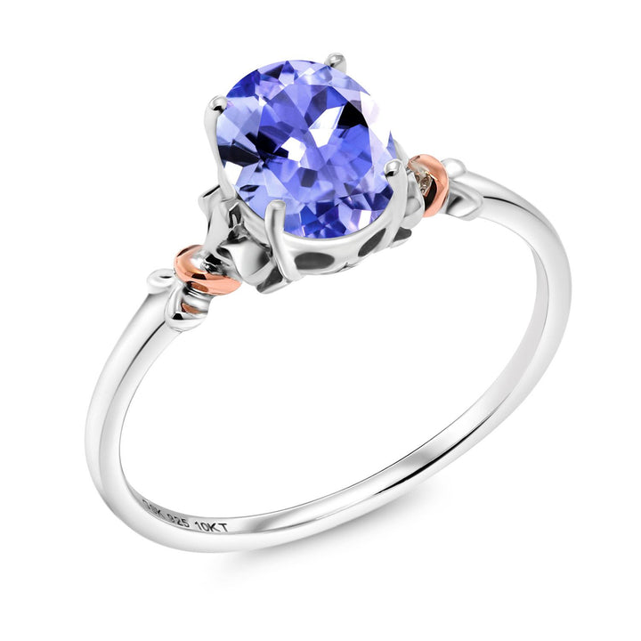 Tanzanite - December_5_Ring in 925 Sterling Silver and 10K Rose Gold