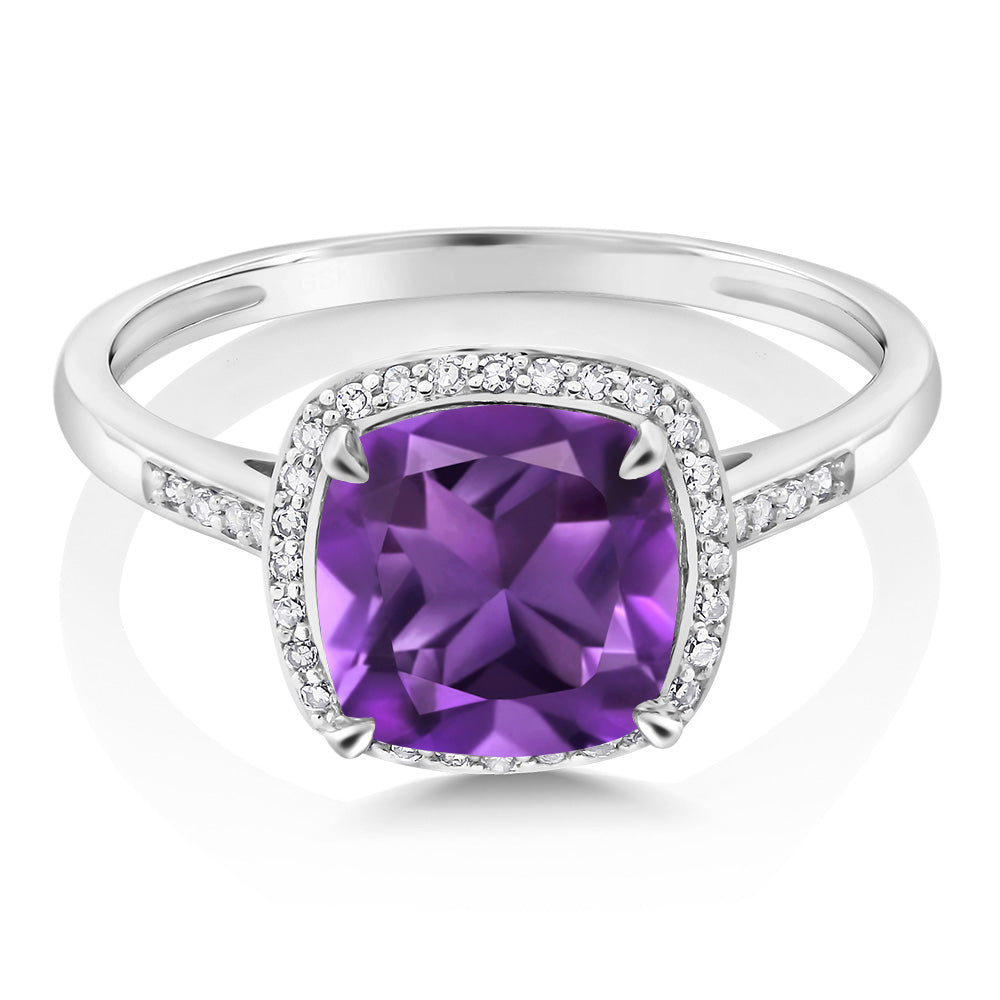 Amethyst - February_5_Ring in 10K White Gold