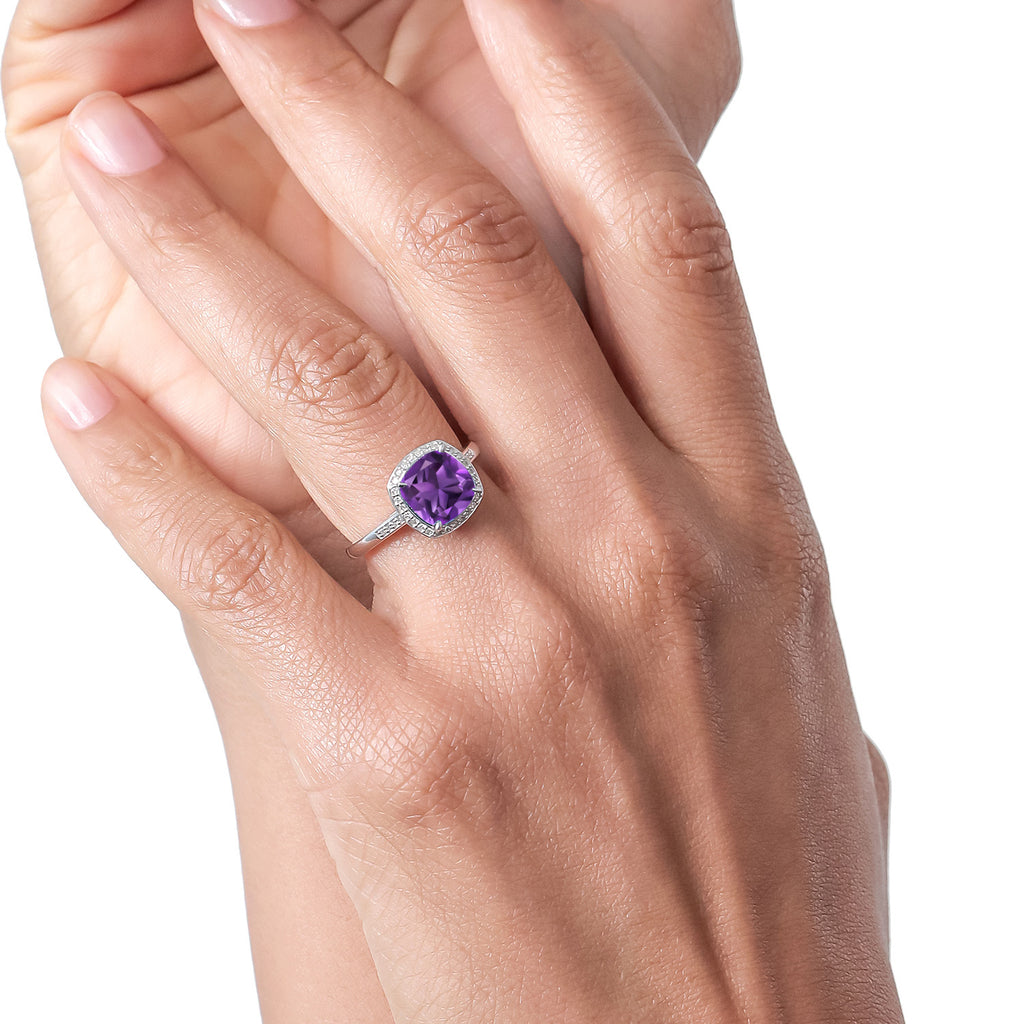 Amethyst - February_5_Ring in 10K White Gold