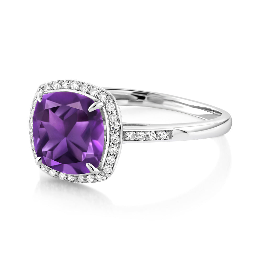 Amethyst - February_5_Ring in 10K White Gold