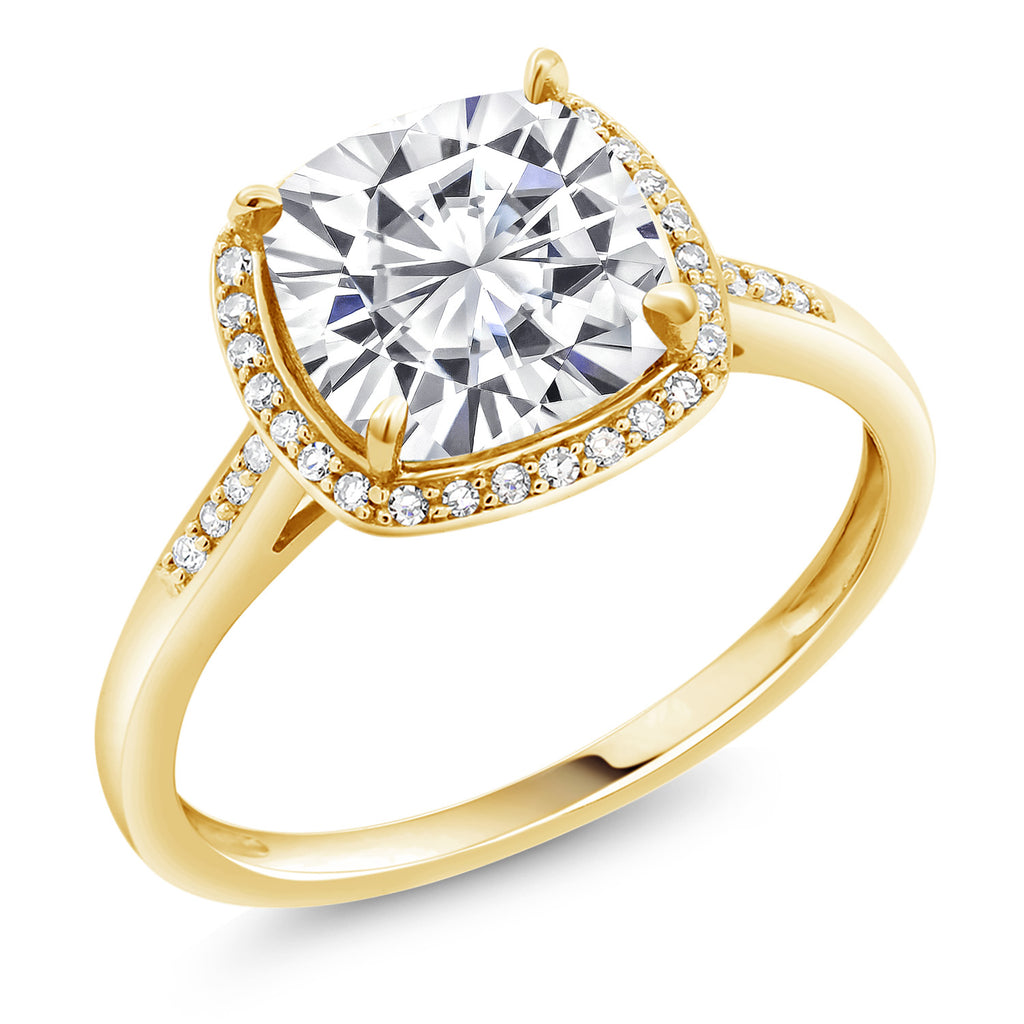 White Moissanite - April_6_Ring in 10K Yellow Gold