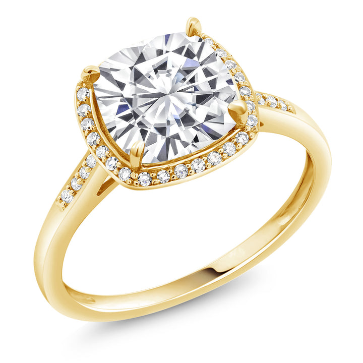 White Moissanite - April_5_Ring in 10K Yellow Gold