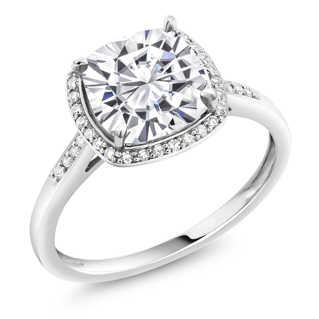 White Moissanite - April_5_Ring in 10K White Gold