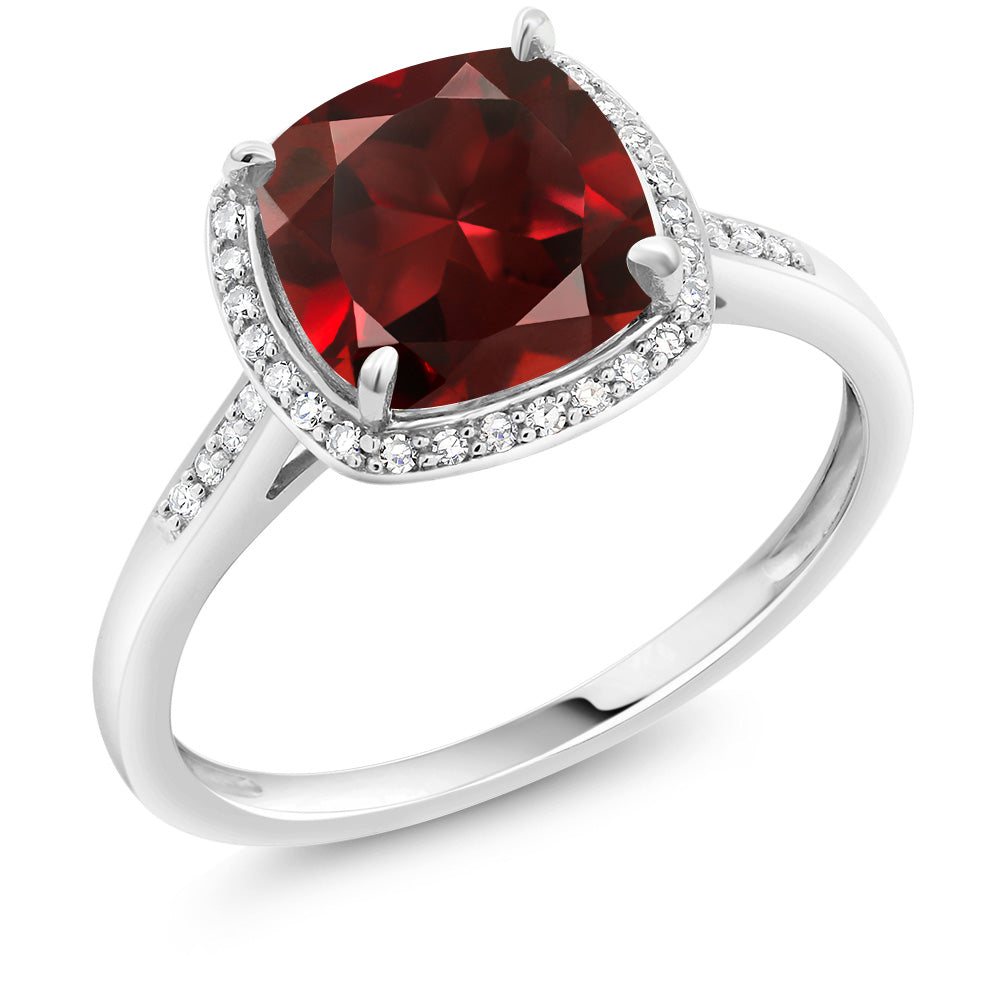 Garnet - January_6_Ring in 10K White Gold