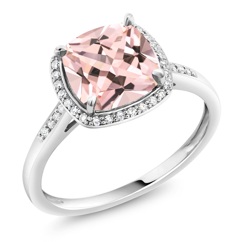 Nano Morganite - October_8_Ring in 10K White Gold