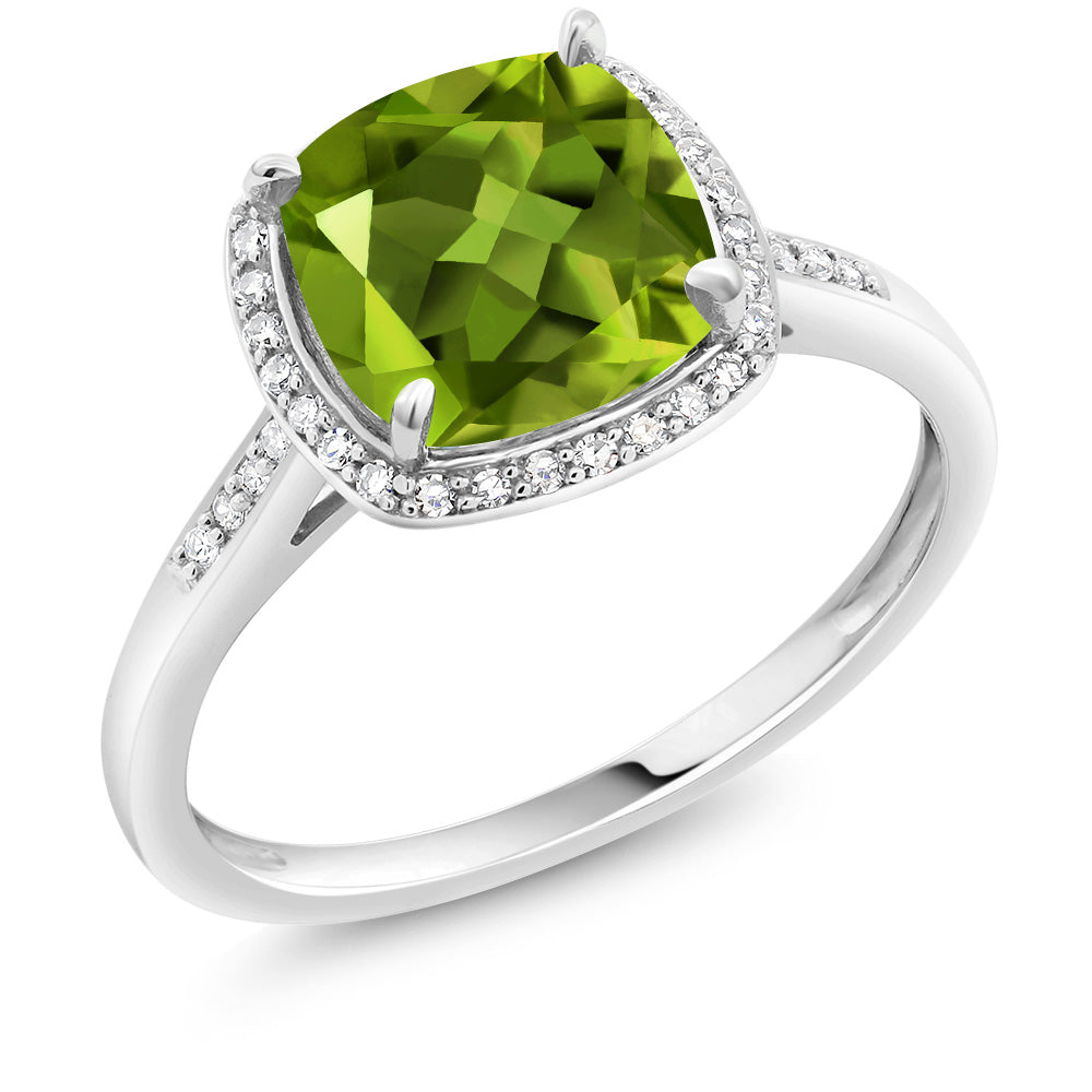 Peridot - August_7_Ring in 10K White Gold