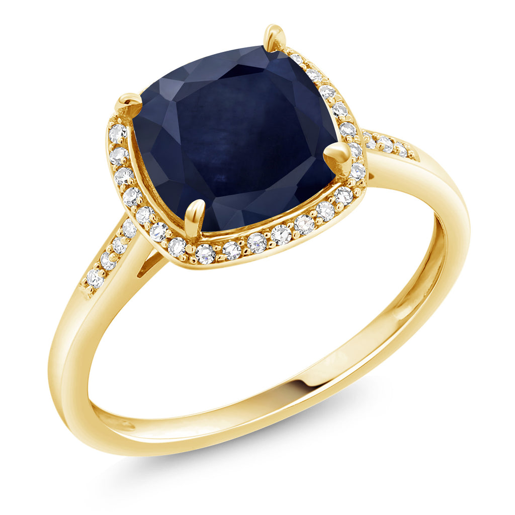 Blue Sapphire - September_8_Ring in 10K Yellow Gold
