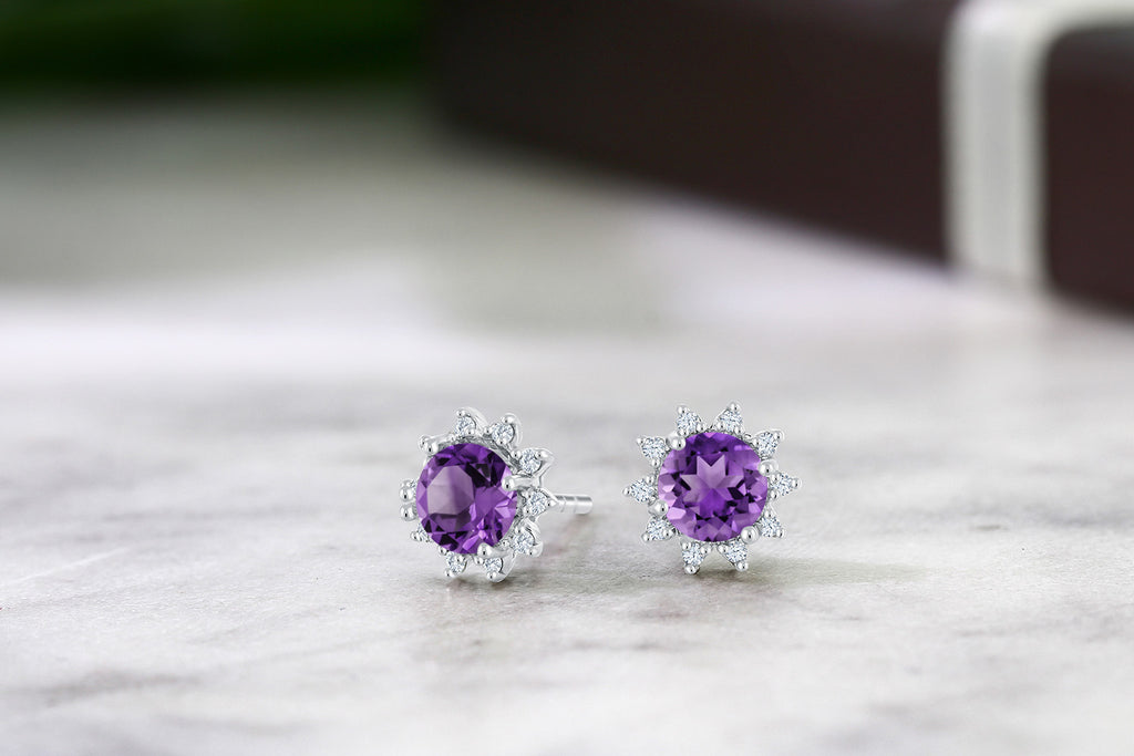 Amethyst_Earrings in 18K White Gold