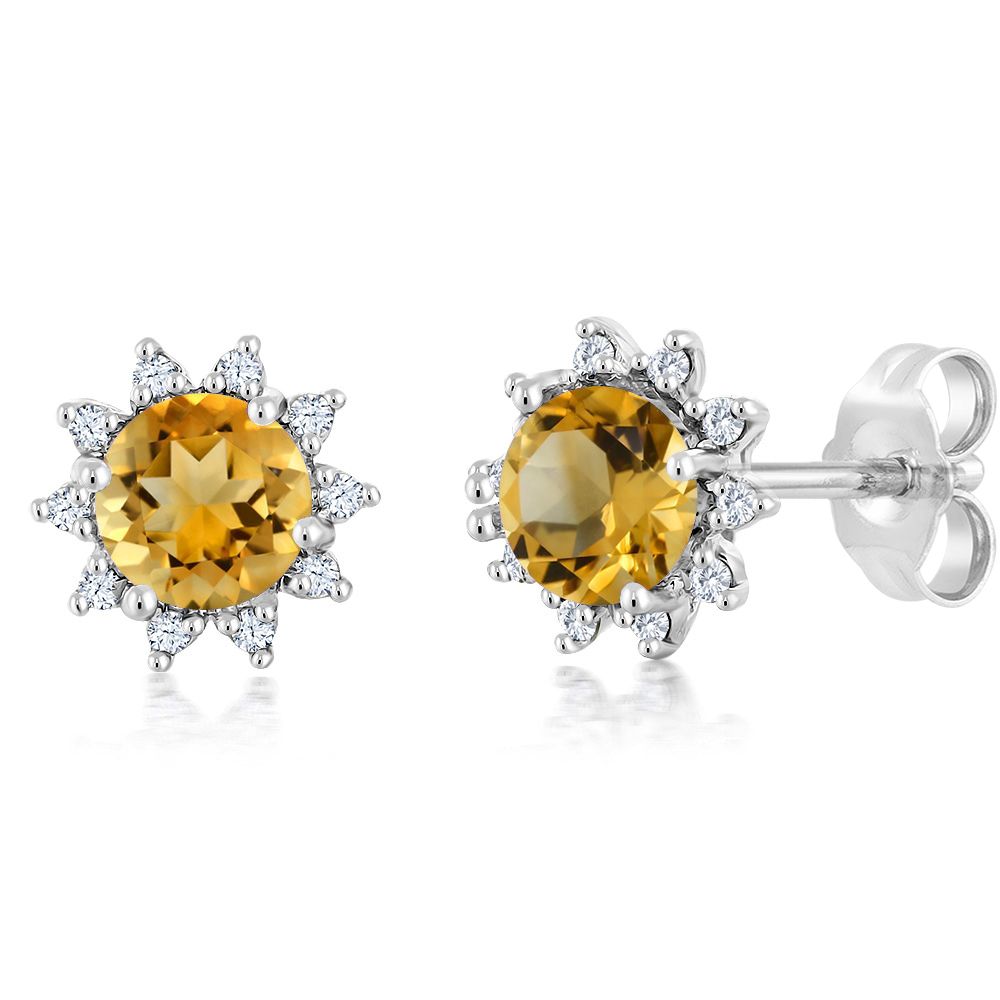 Citrine_Earrings in 18K White Gold