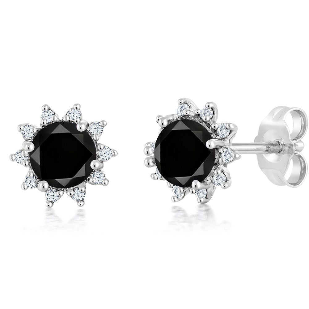 Black Diamond_Earrings in 18K White Gold