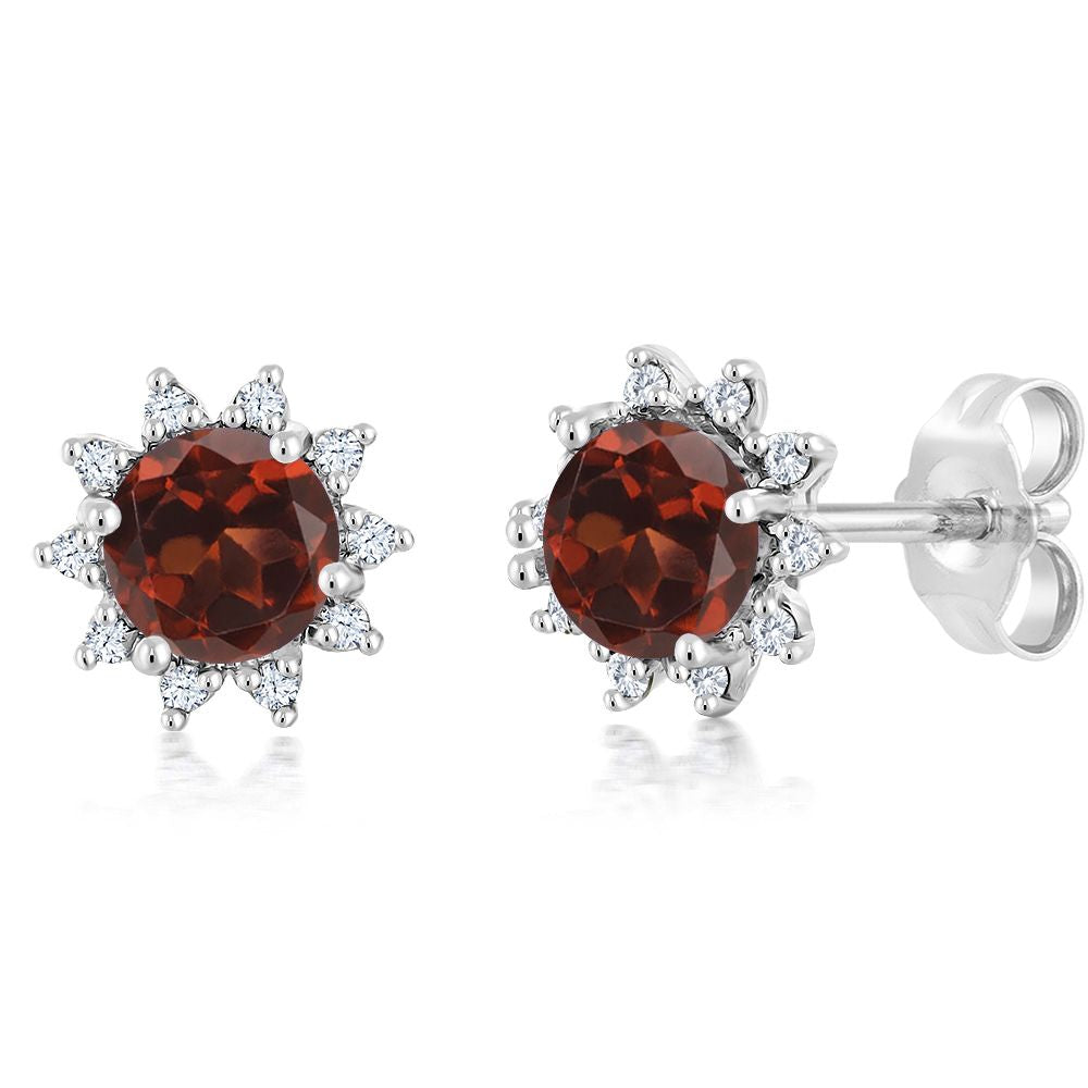 Garnet_Earrings in 18K White Gold