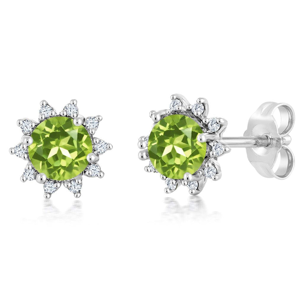 Peridot_Earrings in 18K White Gold