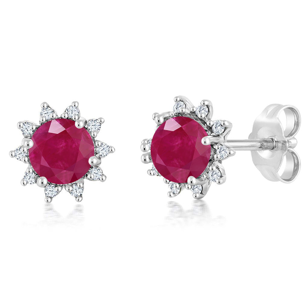 Ruby_Earrings in 18K White Gold