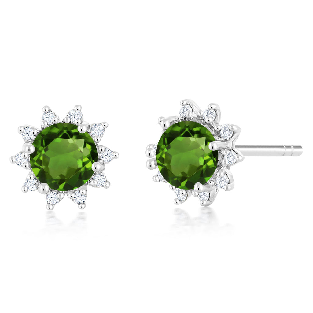 Green Tourmaline_Earrings in 18K White Gold
