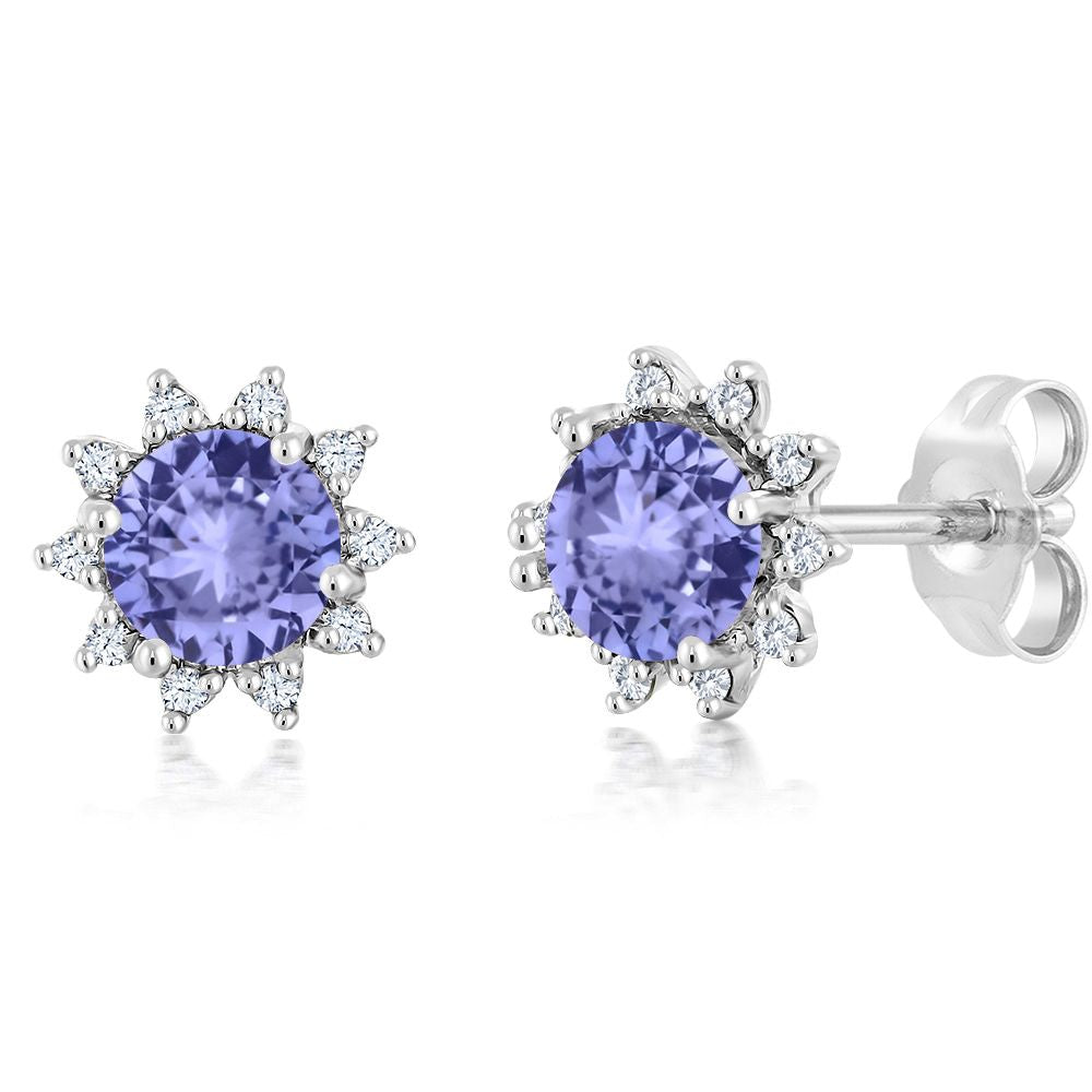 Tanzanite_Earrings in 18K White Gold