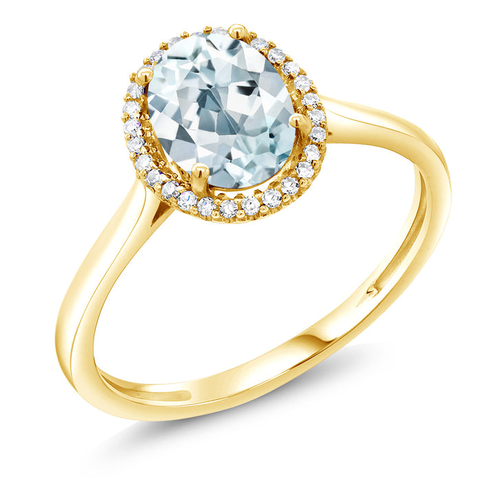 Aquamarine - March_5_Ring in 10K Yellow Gold