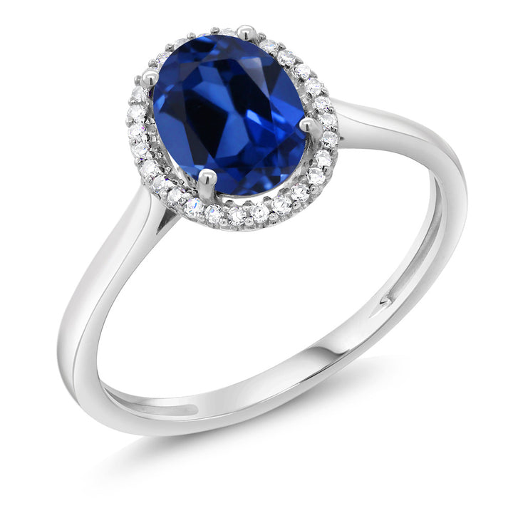 Blue Created Sapphire - September_5_Ring in 10K White Gold