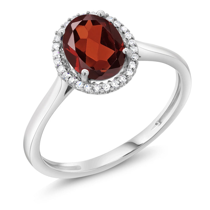 Garnet - January_5_Ring in 10K White Gold