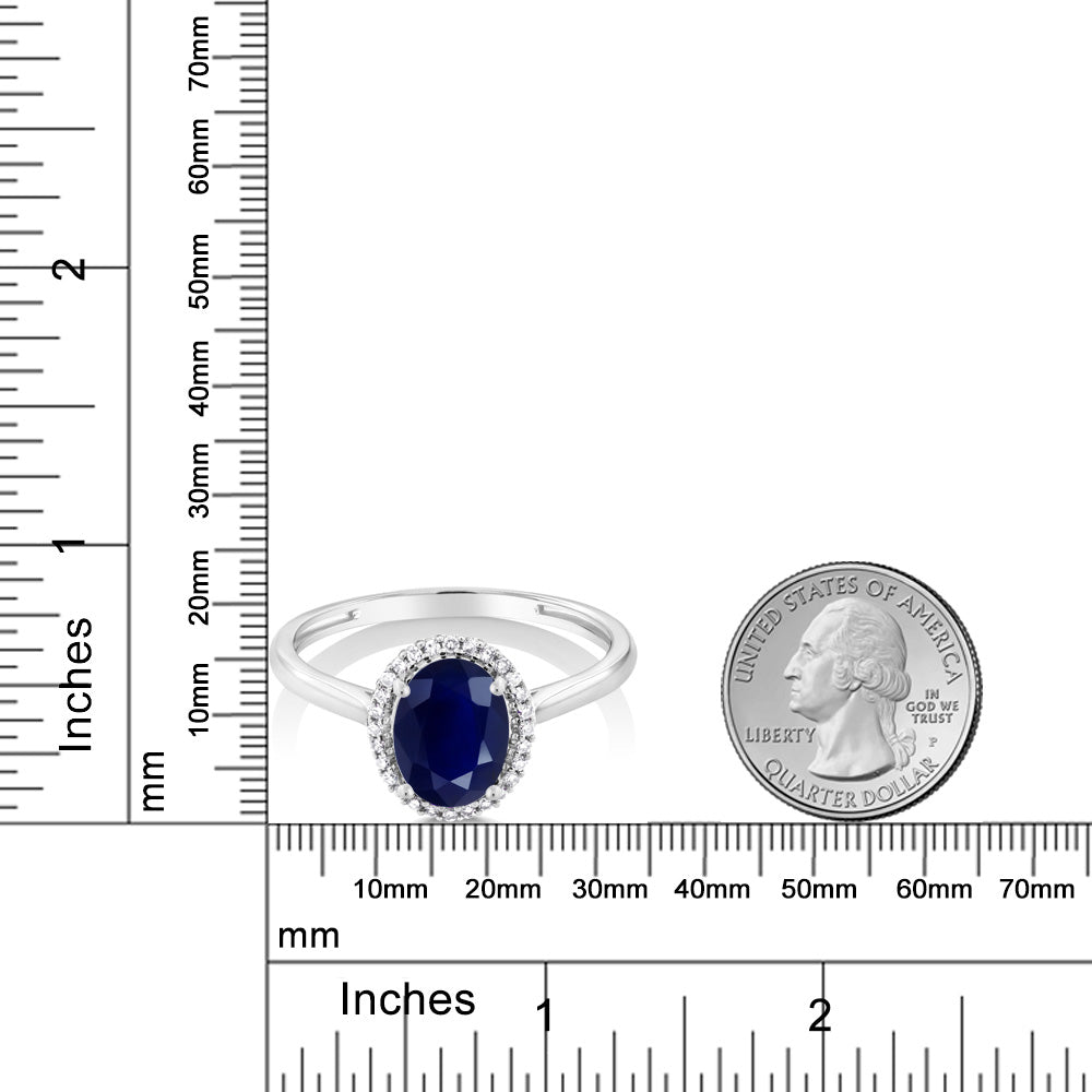 Sapphire and Diamond_Ring in 10K White Gold