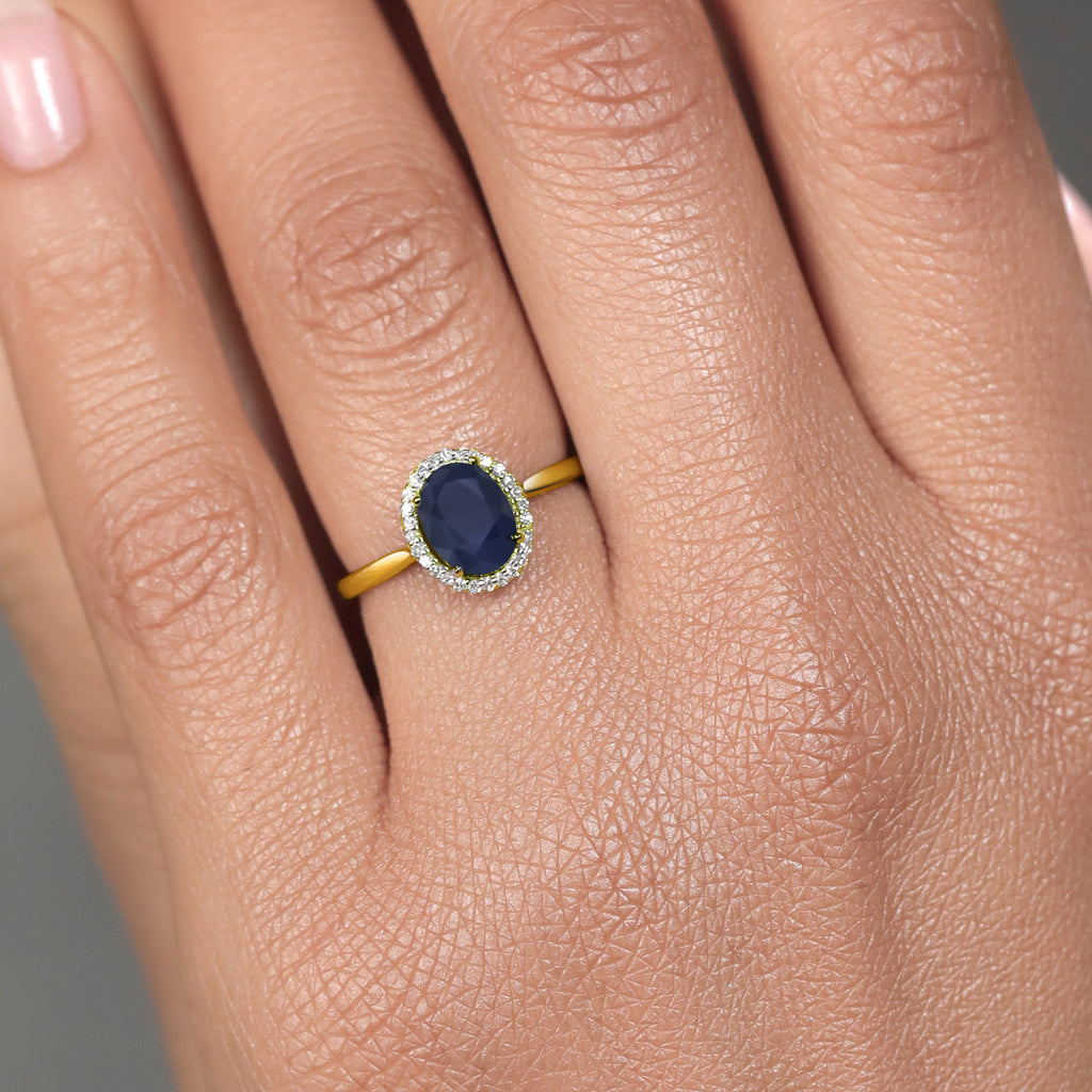 Blue Sapphire - September_Ring in 10K Yellow Gold