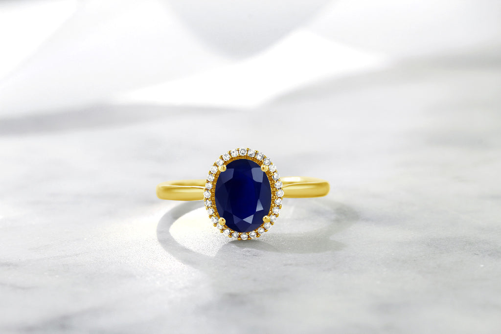 Blue Sapphire - September_Ring in 10K Yellow Gold