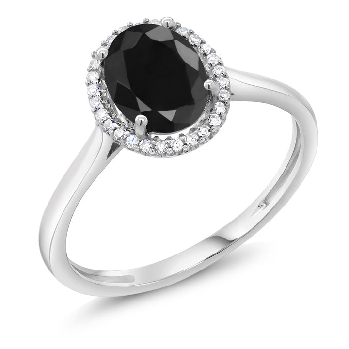 Black Sapphire_5_Ring in 10K White Gold