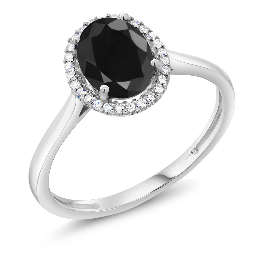 Black Sapphire_10_Ring in 10K White Gold