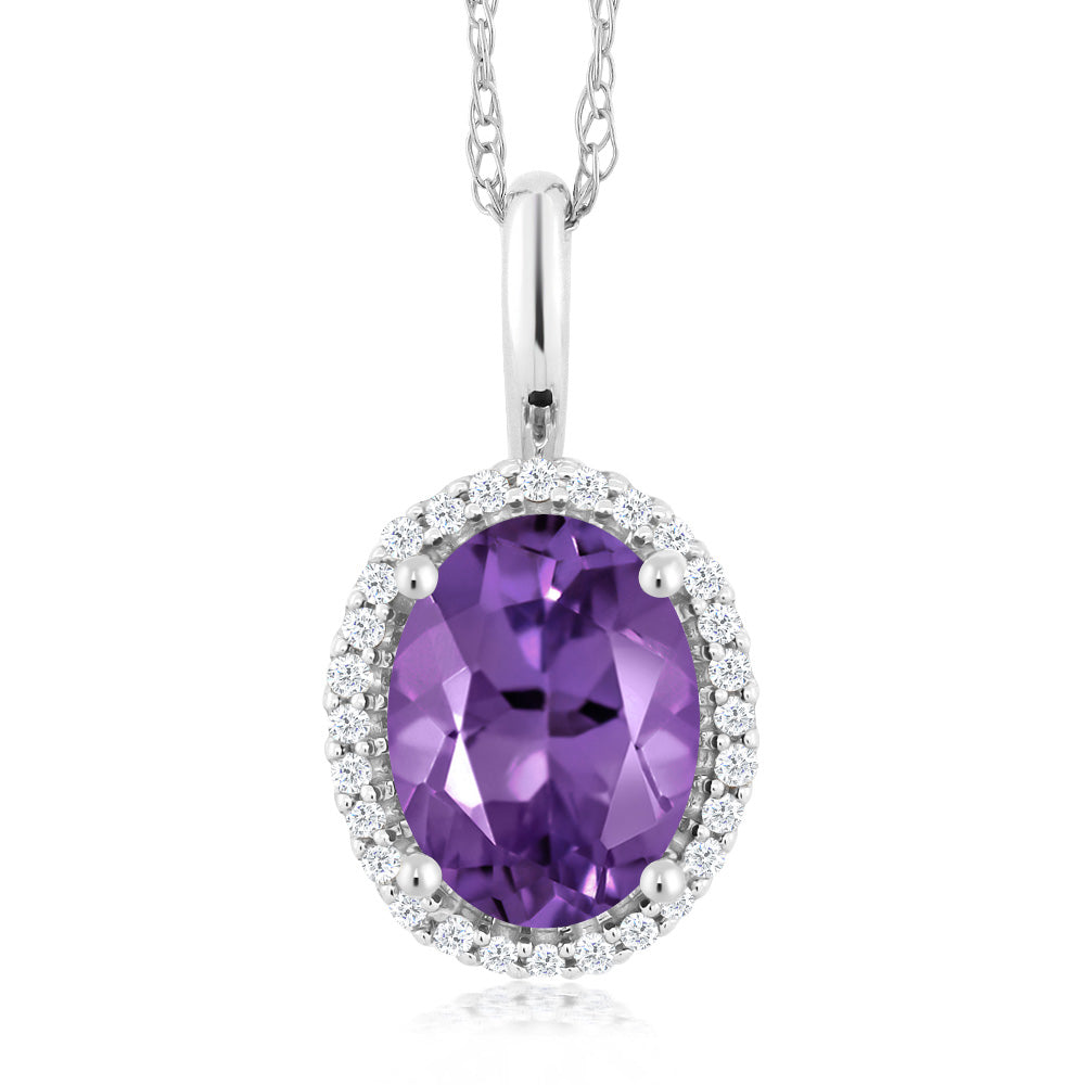 Amethyst - February_Pendant in 10K White Gold