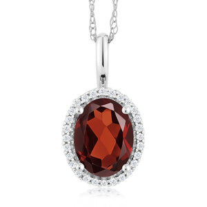 Garnet - January_Pendant in 10K White Gold