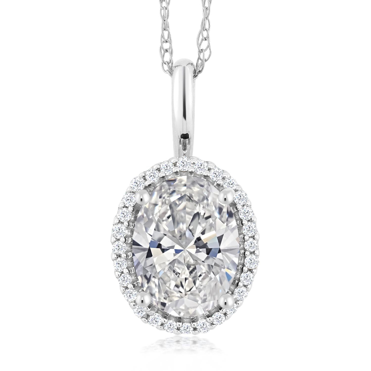 White Lab Grown Diamond - April_Pendant in 10K White Gold