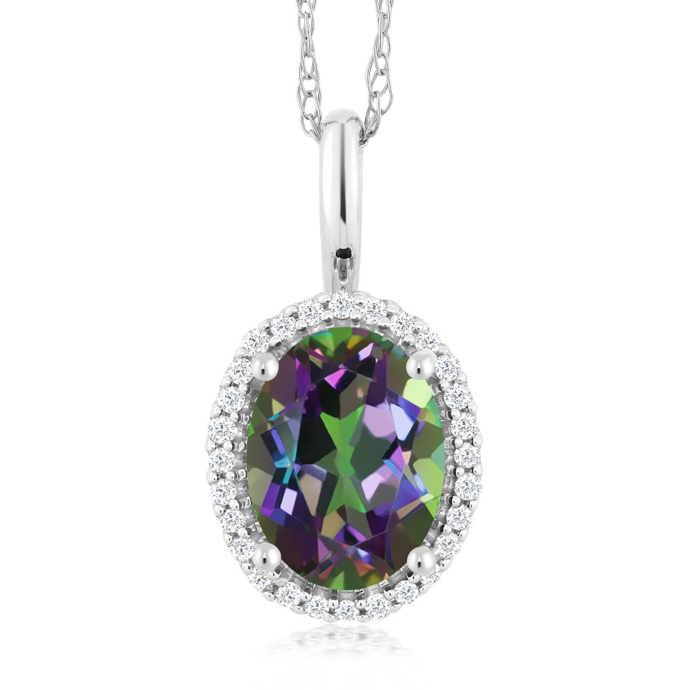 Green Mystic Topaz_Pendant in 10K White Gold