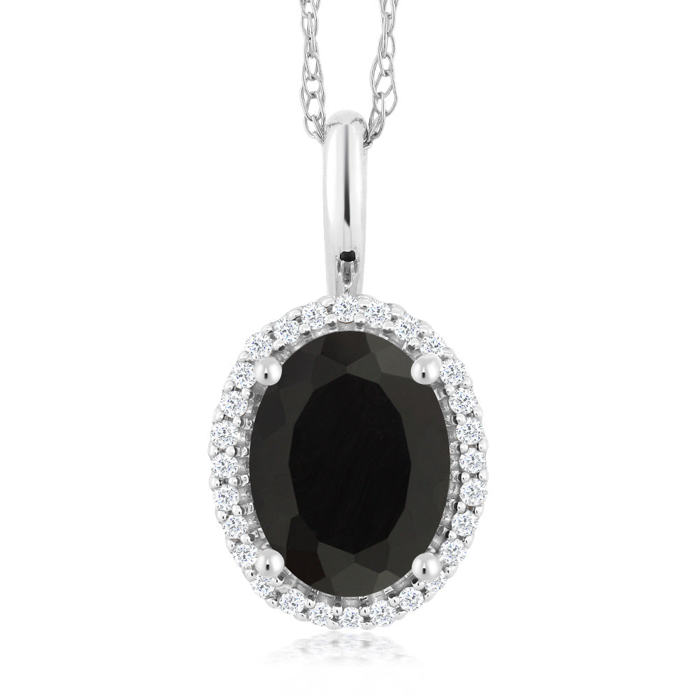 Onyx - December_Pendant in 10K White Gold