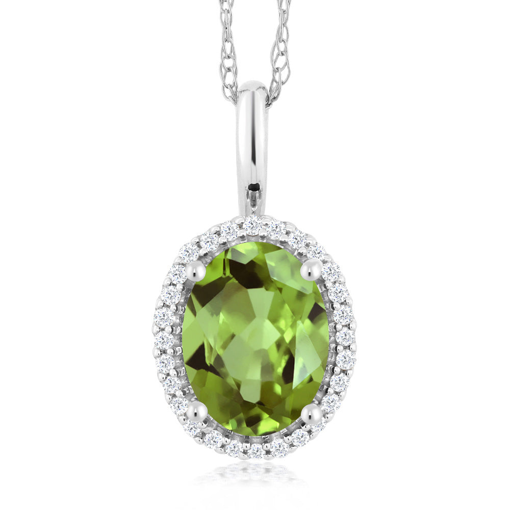 Peridot - August_Pendant in 10K White Gold