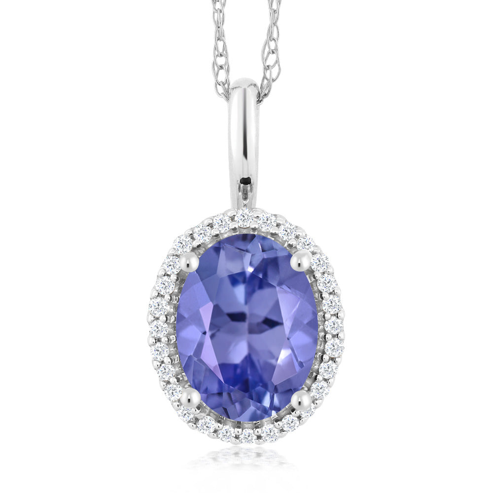 Tanzanite - December_Pendant in 10K White Gold