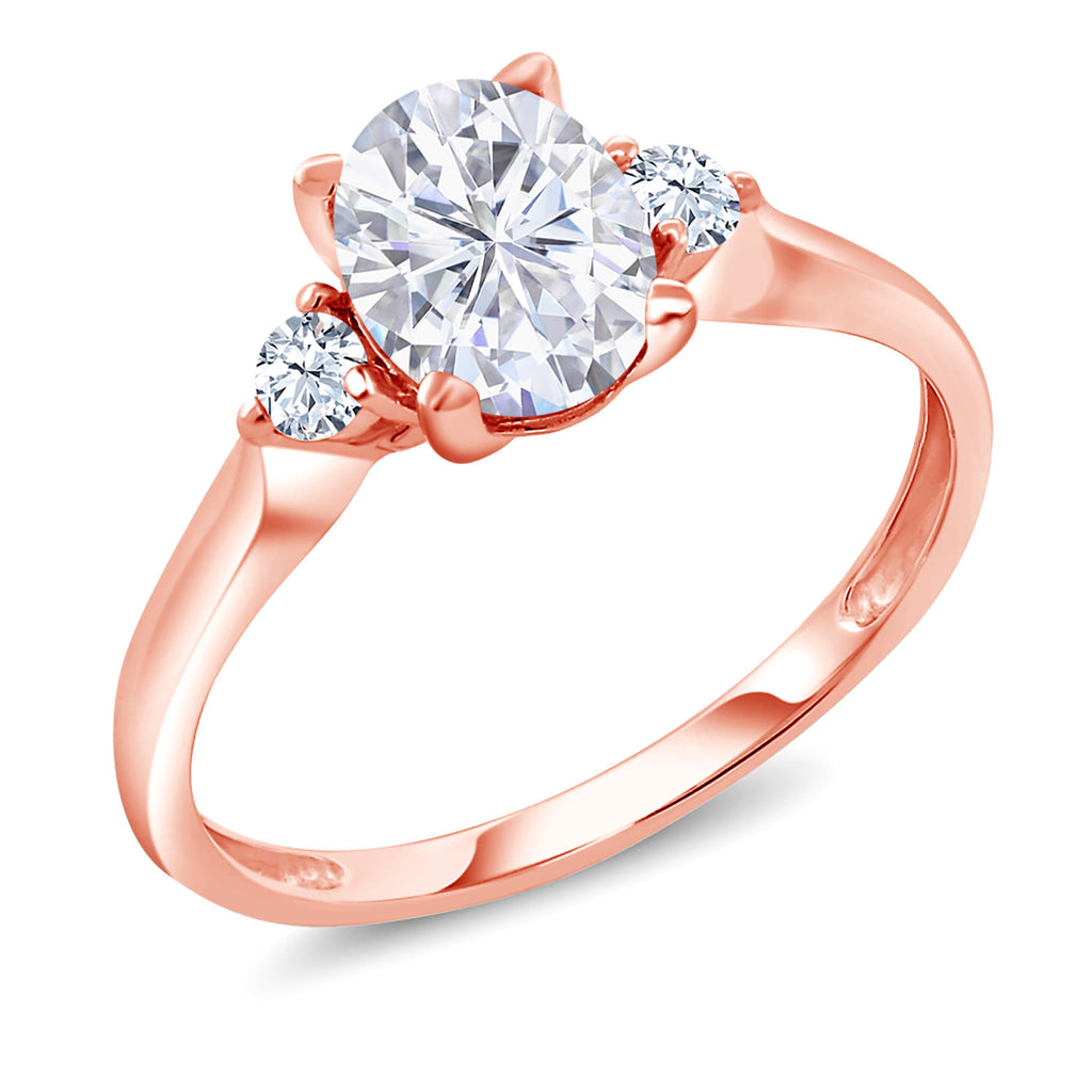White Moissanite - April_7_Ring in 10K Rose Gold