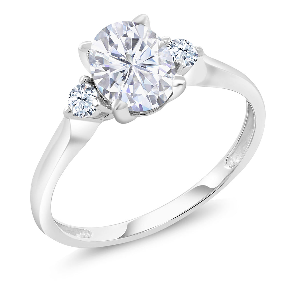 White Moissanite - April_6_Ring in 10K White Gold